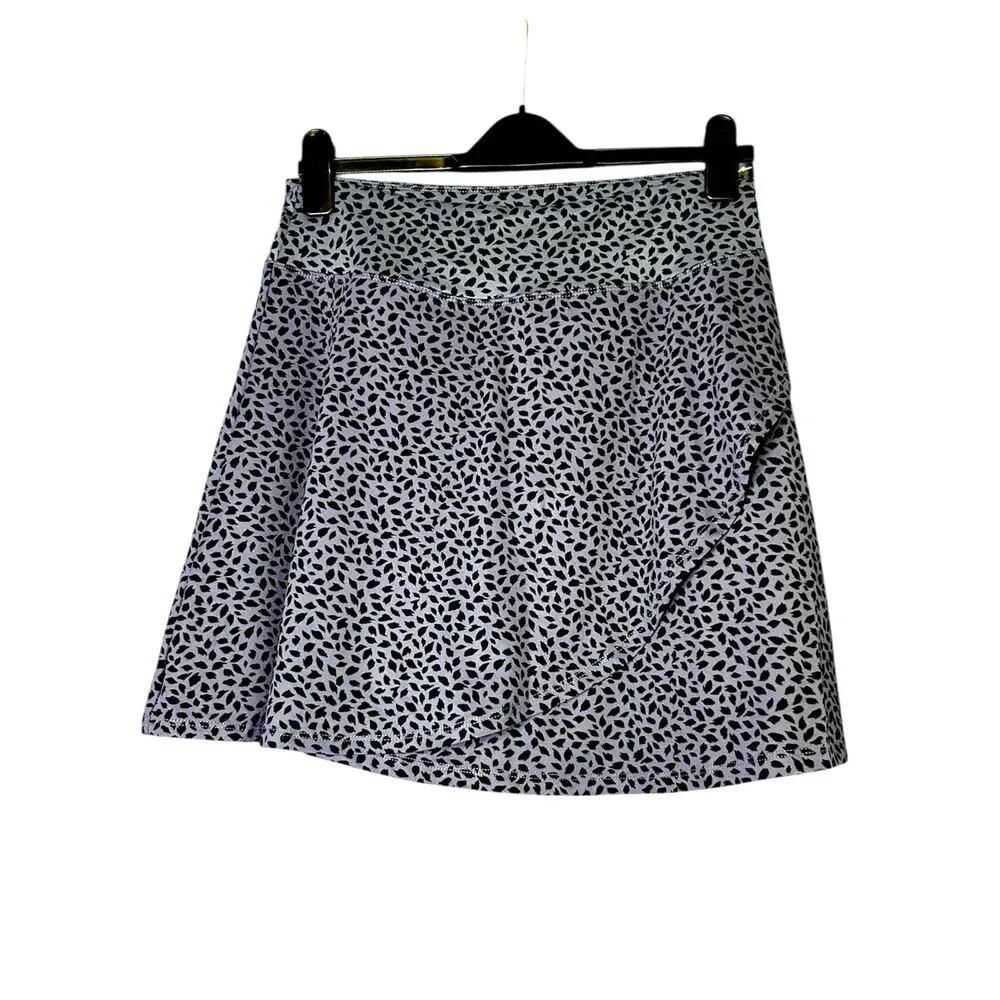 Eddie Bauer Women Blue Kacey Faux Wrap Athletic Skirt Sz M Activewear Animal Gym